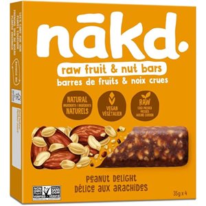 Nakd Raw Fruit & Nut Bars- Peanut Delight 35Gx4