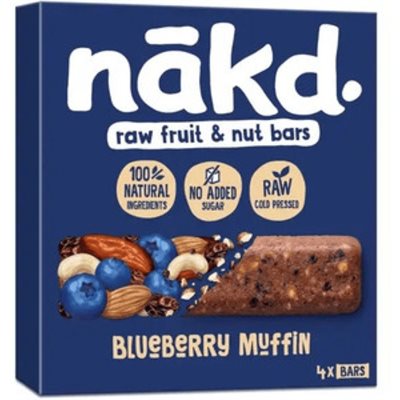 Nakd Raw Fruit & Nut Bars- Raw Fruit & Nut Bars- Blueberry Muffin 35Gx4