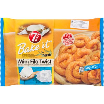 7 Days Bake It Mini Filo Twist with Feta and Mizithra Cheese 19-21 Pcs 1KG