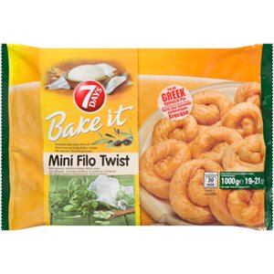 7 Days Bake It Mini Filo Twist with Spinach,Mizithra Cheese,Dill & Onion 1KG