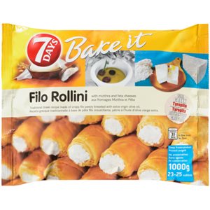7 Days Bake It Filo Rollini with Mizithra and Feta Cheeses 23-25 Rollinis 1000g
