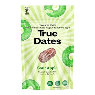 True Dates Flavoured Date Snacks Sour Apple 100g