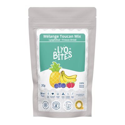 LYOBITES MÉLANGE TOUCAN FRUITS MÉLANGÉS LYOPHILISÉS 30G