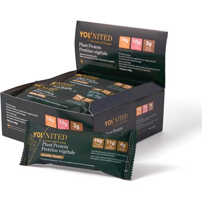 Younited Nutrition - Barre Énergétique À Base D'Aliments Complets Chocolat 12x60g
