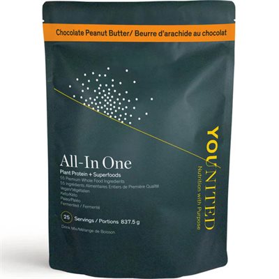 Younited Tout En Une Protéine Végétale + Superaliments - Beurre De Cacahuète Au Chocolat 825 G Younited Tout En Une Protéine Végétale + Superaliments - Beurre De Cacahuète Au Chocolat 825 G