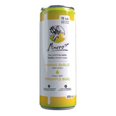 MINERO VITAMIN WATER PINEAPPLE-BASIL 355ml