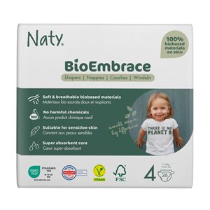 Naty Bioembrace Diapers 4- 7 to 18kg 26un