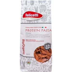 Felicetti Protein Pasta Penne Red Lentils and Wholewheat Organic 340 g 340g