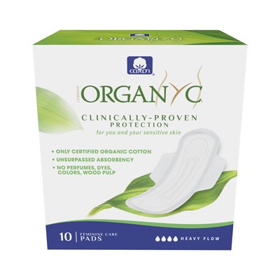 Organyc Feminine Pads Heavy Flow 10pads