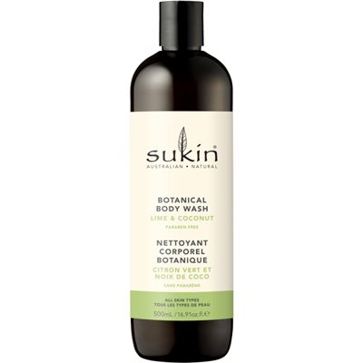 Sukin Gel Douche Botanique - Lime & Noix De Coco - 500 Ml