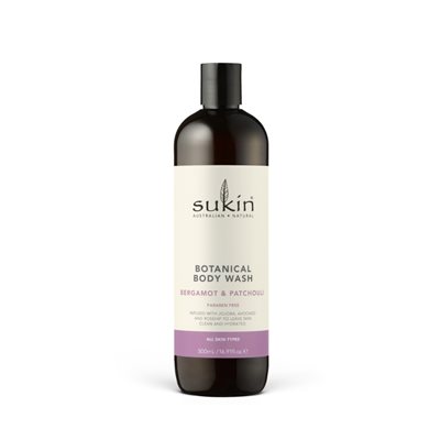 Sukin Gel Douche Botanique - Bergamote & Patchouli - 500 Ml