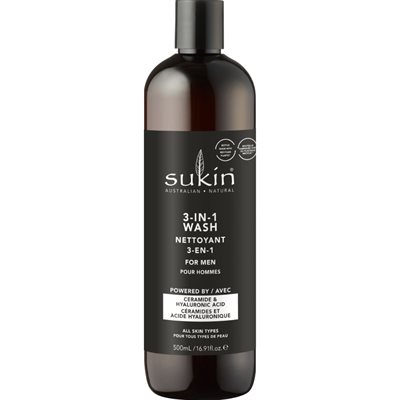 Sukin Nettoyant 3-En-1 Pour Hommes - 500 Ml