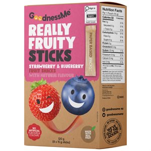 GoodnessMe Bâtonnets fruités fraise et bleuet 120g
